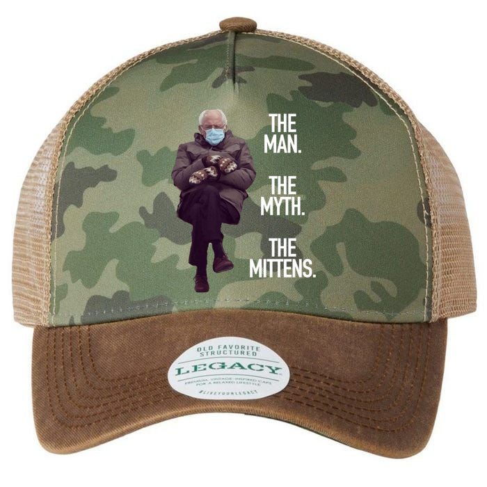 The Man The Myth The Mittens Bernie Meme Legacy Tie Dye Trucker Hat