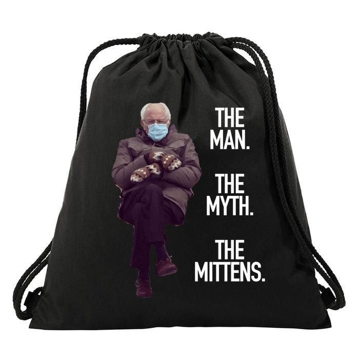 The Man The Myth The Mittens Bernie Meme Drawstring Bag