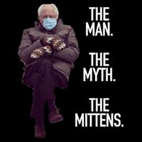 The Man The Myth The Mittens Bernie Meme Drawstring Bag