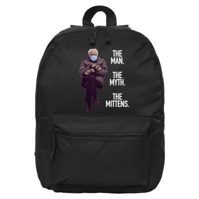 The Man The Myth The Mittens Bernie Meme 16 in Basic Backpack