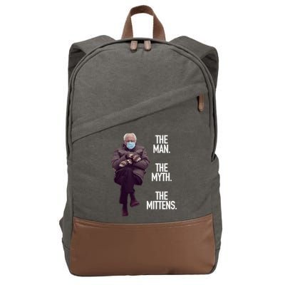 The Man The Myth The Mittens Bernie Meme Cotton Canvas Backpack