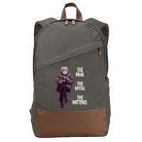The Man The Myth The Mittens Bernie Meme Cotton Canvas Backpack