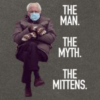 The Man The Myth The Mittens Bernie Meme Cotton Canvas Backpack