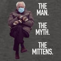 The Man The Myth The Mittens Bernie Meme Vector Backpack