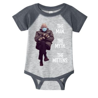 The Man The Myth The Mittens Bernie Meme Infant Baby Jersey Bodysuit