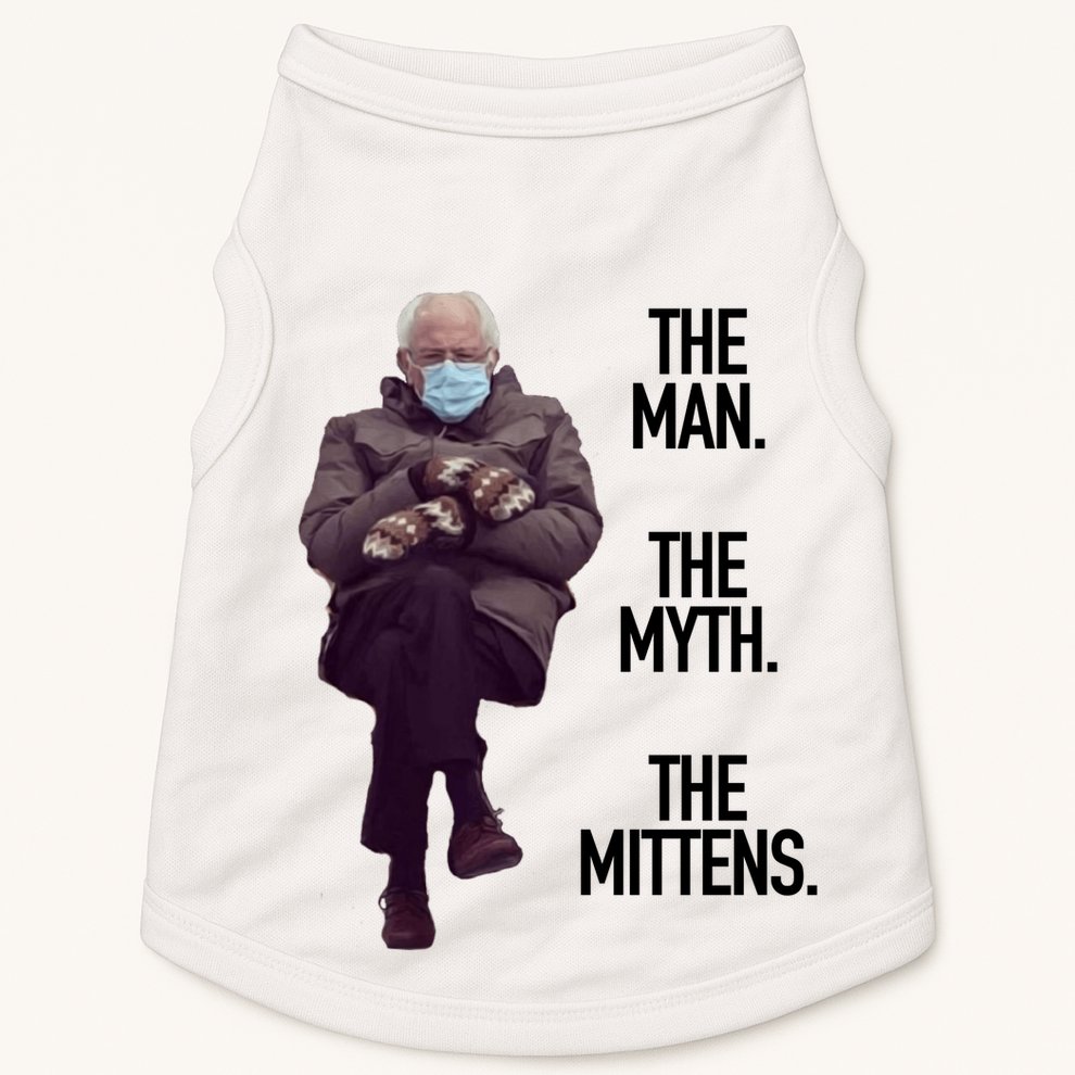 The Man The Myth The Mittens Bernie Meme Doggie Tank