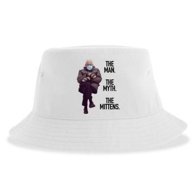 The Man The Myth The Mittens Bernie Meme Sustainable Bucket Hat