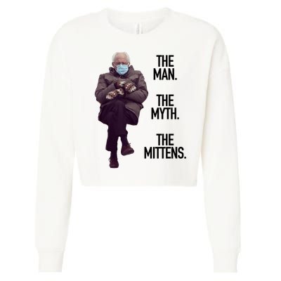 The Man The Myth The Mittens Bernie Meme Cropped Pullover Crew
