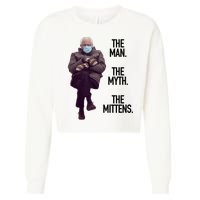 The Man The Myth The Mittens Bernie Meme Cropped Pullover Crew
