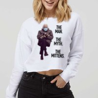 The Man The Myth The Mittens Bernie Meme Cropped Pullover Crew