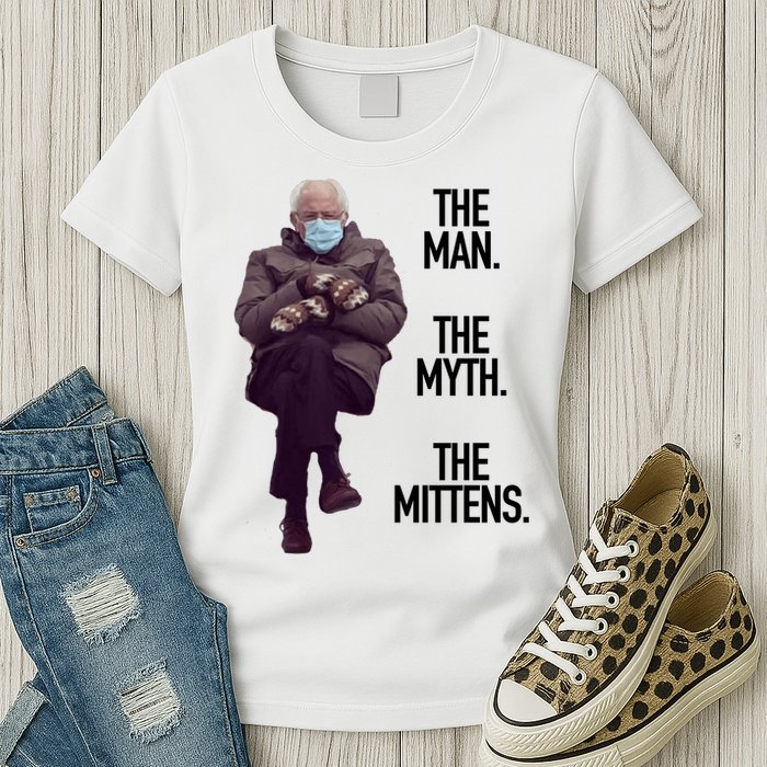 The Man The Myth The Mittens Bernie Meme Womens T-Shirt