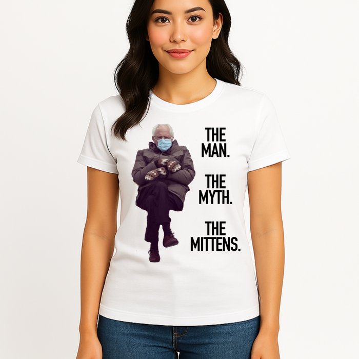 The Man The Myth The Mittens Bernie Meme Womens T-Shirt