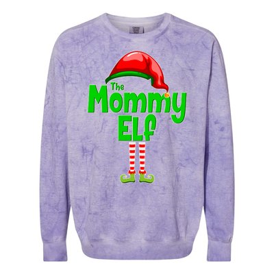 The Mommy Elf Christmas Colorblast Crewneck Sweatshirt