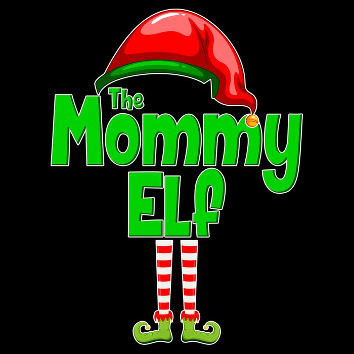 The Mommy Elf Christmas Button