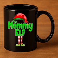 The Mommy Elf Christmas 11oz C Handle Ceramic Mug