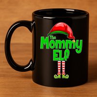 The Mommy Elf Christmas 11oz C Handle Ceramic Mug