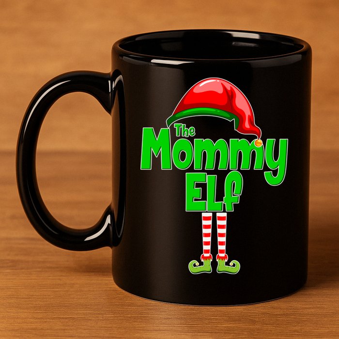 The Mommy Elf Christmas 11oz C Handle Ceramic Mug