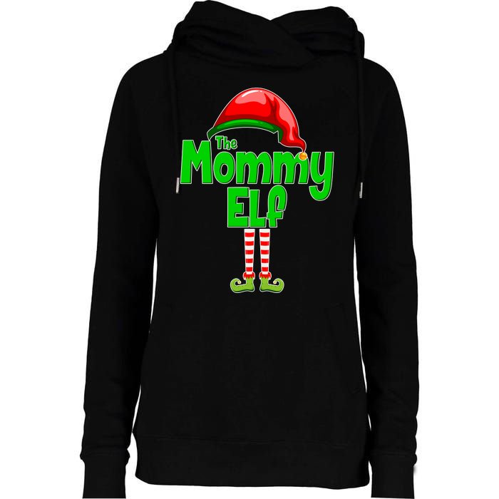 The Mommy Elf Christmas Womens Funnel Neck Pullover Hood