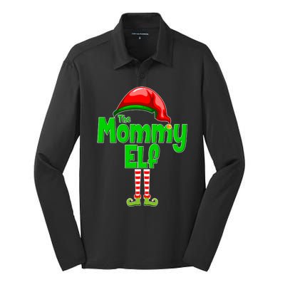 The Mommy Elf Christmas Silk Touch Performance Long Sleeve Polo