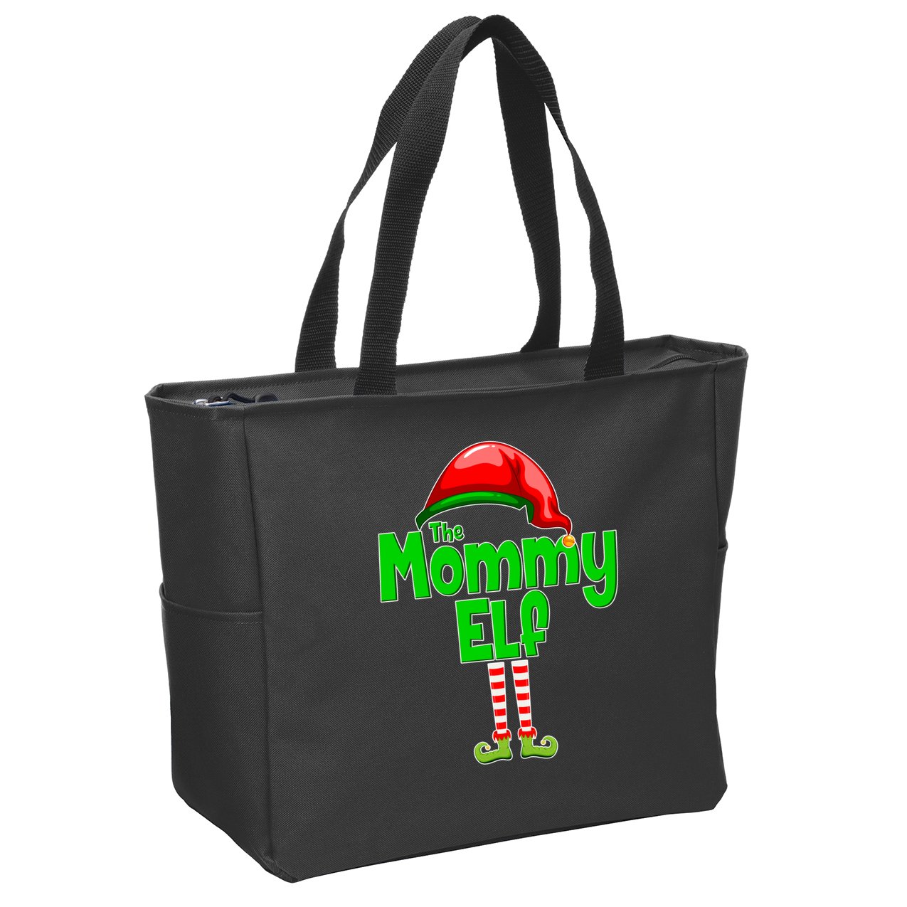 The Mommy Elf Christmas Zip Tote Bag