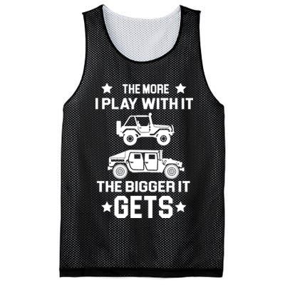 The More I Play With It the Bigger It Gets Truck Mesh Reversible Basketball Jersey Tank