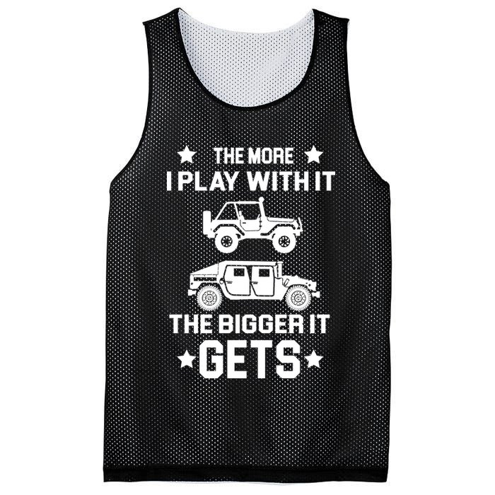 The More I Play With It the Bigger It Gets Truck Mesh Reversible Basketball Jersey Tank