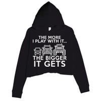 The More I Play With It The Bigger Its Gets Crop Fleece Hoodie