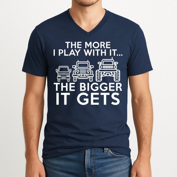 The More I Play With It The Bigger Its Gets V-Neck T-Shirt