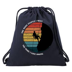 The More People I Meet The More I Love Hiking Drawstring Bag