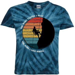 The More People I Meet The More I Love Hiking Kids Tie-Dye T-Shirt