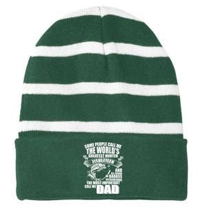 The Most Important Call Me Dad Fisherman Striped Beanie with Solid Band