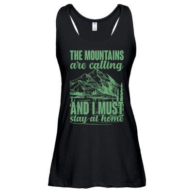The Mountains Are Calling And I Must Stay At Home Ladies Essential Flowy Tank