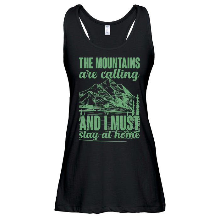 The Mountains Are Calling And I Must Stay At Home Ladies Essential Flowy Tank