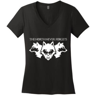 The North Never Forgets Women's V-Neck T-Shirt