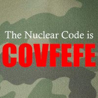 The Nuclear Code is Covfefe Funny Tweet Legacy Tie Dye Trucker Hat