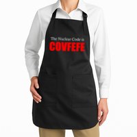 The Nuclear Code is Covfefe Funny Tweet Full-Length Apron With Pockets