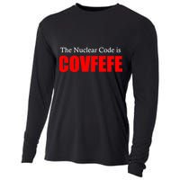 The Nuclear Code is Covfefe Funny Tweet Cooling Performance Long Sleeve Crew