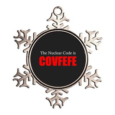 The Nuclear Code is Covfefe Funny Tweet Metallic Star Ornament