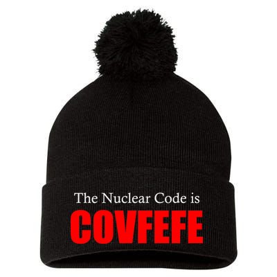 The Nuclear Code is Covfefe Funny Tweet Pom Pom 12in Knit Beanie