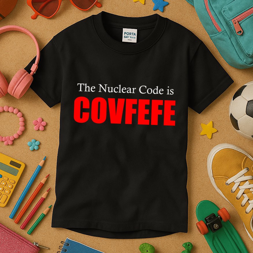 The Nuclear Code is Covfefe Funny Tweet Kids T-Shirt