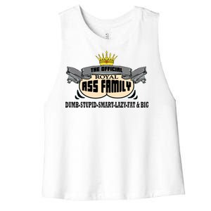 The Official Royal Ass Family Funny Women's Racerback Cropped Tank