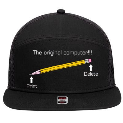 The Original Computer Pencil 7 Panel Mesh Trucker Snapback Hat