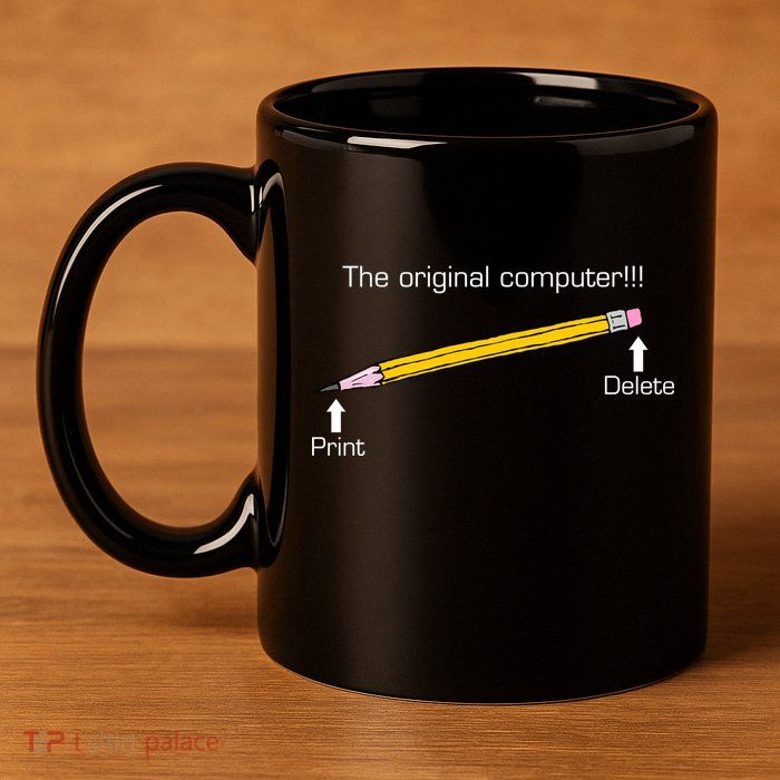The Original Computer Pencil 11oz C Handle Ceramic Mug