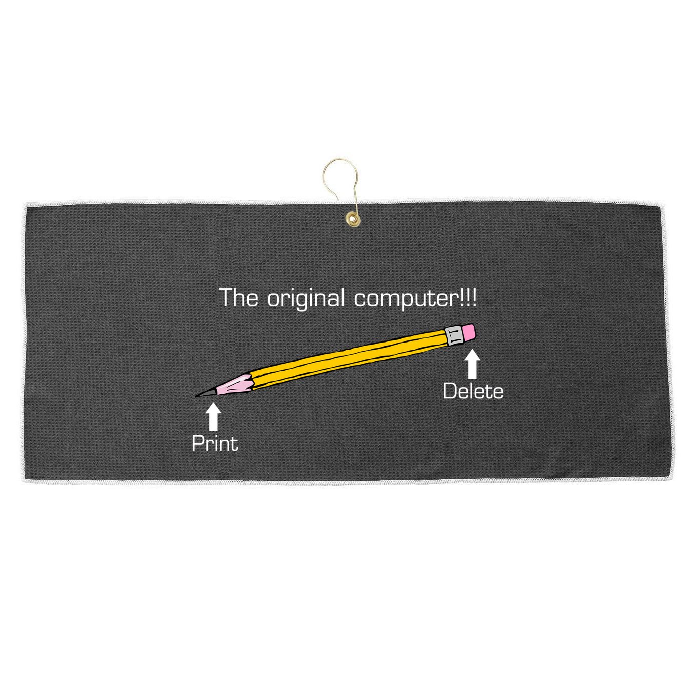 The Original Computer Pencil Large Microfiber Waffle Golf Towel
