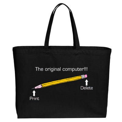 The Original Computer Pencil Cotton Canvas Jumbo Tote