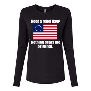 The Original Rebel Colonial Flag Womens Cotton Relaxed Long Sleeve T-Shirt