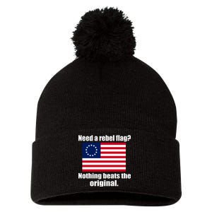 The Original Rebel Colonial Flag Pom Pom 12in Knit Beanie