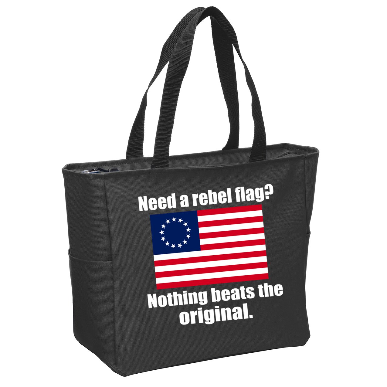 The Original Rebel Colonial Flag Zip Tote Bag