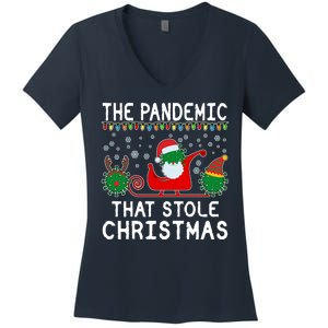 The Pandemic That Stole Christmas  Women's V-Neck T-Shirt