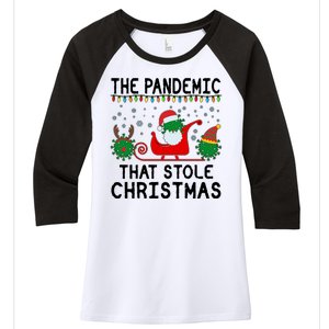 The Pandemic That Stole Christmas  Women's Tri-Blend 3/4-Sleeve Raglan Shirt